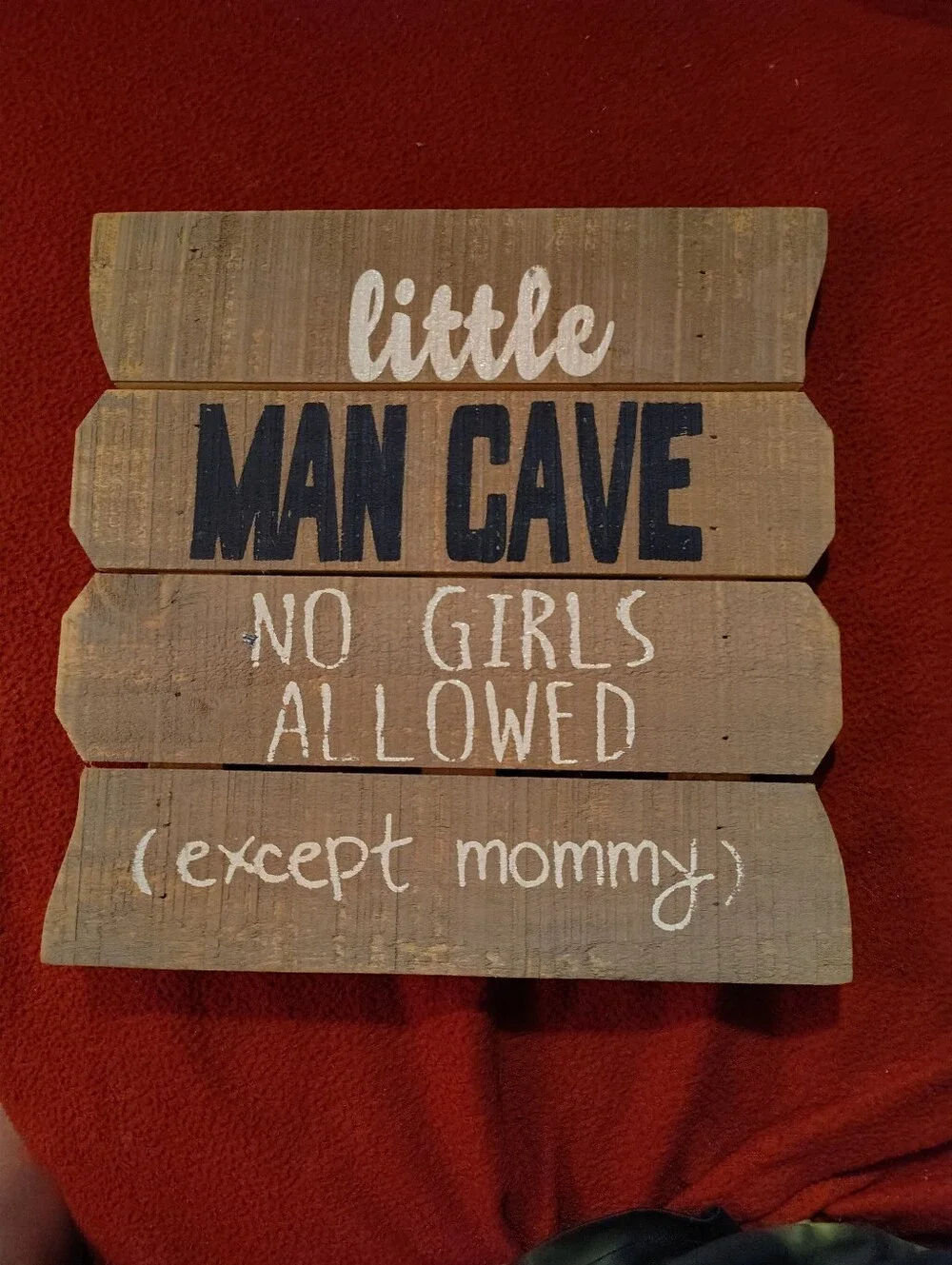 Little Man Cave Wood Wall Sign - Neutral Brown and Black